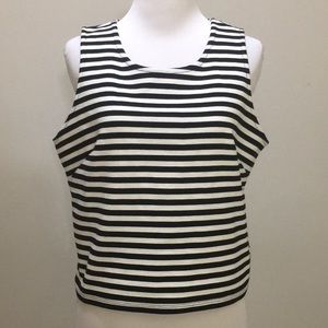 Gap black & white stripe sleeveless crop top